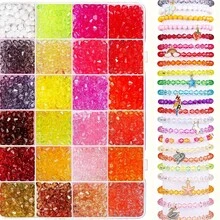 1200/2400 件 48 色 6 毫米果冻状双切面锥形亚克力珠，适用于 DIY 珠宝制作、手链、项链工艺用品 - 彩色 - 查看 13