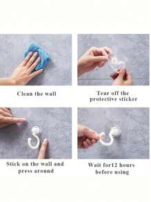 8pcs Rotatable Ceiling Adhesive Hooks - Easy Install, No Drill, Sticky Hanger For Hanging Plants, Lanterns, Wind Chimes, Contemporary Ceiling Decoration With Utility Hook