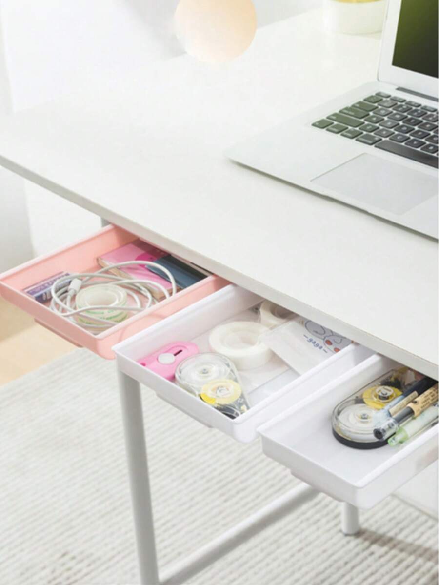 1 件抽屉式收纳盒，适用于家居装饰和办公室使用，配有各种尺寸的无孔抽屉，适用于教室和办公室的收纳盒，白色收纳盒，文具和化妆品收纳盒，收纳桌，整理桌和收纳整理容器，节省空间，卧室，厨房整理和收纳，家居装饰 - 彩色 - 查看 1