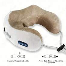 Electric Neck Massager, U-Shaped Massage Pillow, Neck Massager With Durable Memory Sponge, Heated Massage Pillow, Deep Tissue Kneading Relaxation Airplane Car Travel Office Home Gift Father's Day Gift, Christmas Gift, Travel Essentials - Grey - View 7