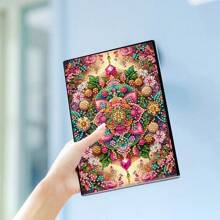 1 Conjunto Kit de Pintura de Diamante DIY - Decoração de Diamante de Flor de Mandala, Caderno de Couro Sintético Preto, Material Artesanal para Casa/Escritório/Escola, Presente Perfeito de Volta às Aulas ou Acessório de Mesa Criativo, Presente Artesanal Artesanal | Artesanato Único