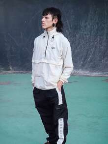 ANORAK URBAN CHAMELEON WINDCUT JACKET HOOD Autumn Spring Oversized Knot Zipper Men's - 米白色 - 查看 4