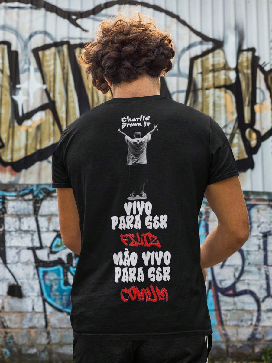 Camiseta Casual Algodão ChorãoJr Skate Cantor - Preto - Visão 1