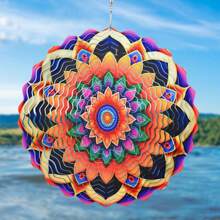 1 pieza Molino de viento clásico giratorio en 3D de metal: Decoración colgante de mandala para interiores y exteriores, ideal para reuniones festivas, fiestas temáticas, cumpleaños, regalos