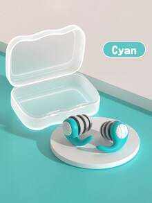 [1 Pair Reusable Sound-Blocking Earplugs] 1 Pair Silicone Earplugs, Comfortable & Durable, Premium Sound-Blocking Earbuds, Reusable For Swimming, Diving, Sleeping & Surfing, Unfragranced, Ear Care Product