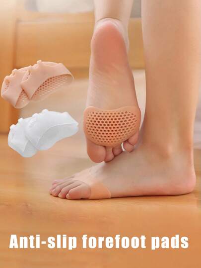 1/2/4 pares de almofadas de silicone para a parte dianteira do pé, almofadas de salto alto, palmilhas de silicone em formato de favo de mel, alívio rápido da dor, almofada de gel macio, design de rede