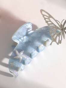 1 件夏季个性化海星名字设计亚克力发夹 - 闪亮装饰定制醋酸纤维发饰，适合新娘、伴娘、婚礼、周年纪念日和特殊场合，可爱发夹（套装包括礼品盒和拉菲草） - 彩色 - 查看 8