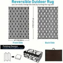 TAIMASI Extra Large Reversible Camping Mat – Weatherproof & Portable Floor Mat For Outdoor Adventures (Beach/Picnic/Backyard) – Easy-Clean Design – Perfect For: • Labor Day Outdoor Entertaining • Thanksgiving Backyard Gatherings • Christmas Gift For Camping Lovers • New Year's Adventure Essentials - 黑與白 - 查看 12