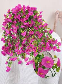 1/2/4PCS Artificial Flower UV Resistant Hanging Plant Silk Morning Glory Vine Eucalyptus Leaves Green Plant Decoration Anniversary Birthday Graduation Wedding Party Outdoor Family Room Porch Garden Courtyard Wall Spring/Summer Decoration