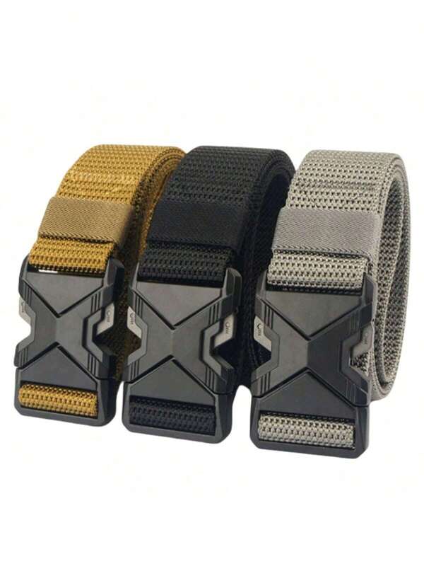 1 pièce Ceinture tactique pour homme, boucle automatique - libération rapide, matériau en nylon respirant et durable - style sport, idéal pour la chasse et les activités de plein air