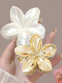 2 bucăți/1 bucată agrafă de păr supradimensionată cu design floral acrilic, accesorii elegante și delicate pentru agrafe de păr personalizate pentru femei, purtare zilnică multifuncțională, articole școlare, facultate