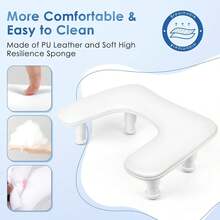 Adjustable U-Shaped Nail Technician Armrest - White PU Leather Nail Hand Rest - Multicolor - View 9