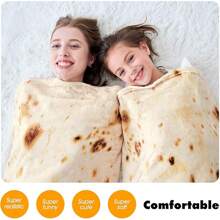 Burritos Tortilla Throw Blanket, Double Sided Giant Flour Novelty Blankets For Your Family, 285 Gsm Soft And Comfortable