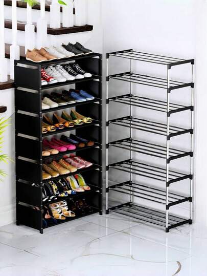 1 pezzo Scaffale portascarpe in plastica multistrato, scaffale portascarpe indipendente, scaffale per scarpe facile da assemblare, grande capacità, adatto per ingresso, corridoio, camera da letto, bagno, soggiorno