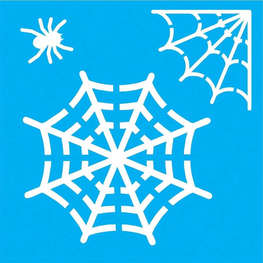 Stencil para Pintura Teia de Aranha - Tamanho 17x17 cm - Tamanho Único - Visão 1