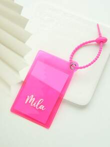 1pc Personalized Name Colorful Luggage Tag For Suitcases Customized Monogram Name PVC Luggage Tags With Name Card Custom Unique Tag Travel Bag Backpack Tags Gift TagsTravel Accessories Handmade Chic Travel Gift Birthday Bridesmaid Gifts For Friends - Multicolor - View 12
