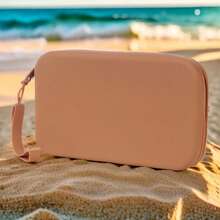14 colores disponibles, bolsa de cosméticos de silicona lavable de gran capacidad, bolsa de playa, organizador de maquillaje, clutch de playa