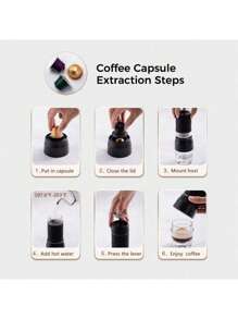 CAFELFFE Classic Portable Espresso Maker, 3 In1 Travel Coffee Maker,Compatible Capsules And Ground Coffee,Manual Espresso Machine,Hand Press Coffee Maker For Kitchen Travel,Camping,Hiking
