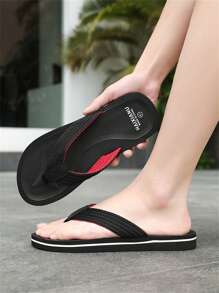 Summer Stylish Men Flip Flops, Comfortable Slip-On Thong Sandals For Indoor & Outdoor Beach Wear, Shower Shoes