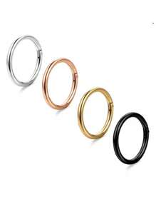 1 pieza Anillo de labio continuo de acero inoxidable, versátil y de moda