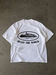 Men's New Fashionable Hip-Hop Style Printed T-Shirt - trắng - Xem 1