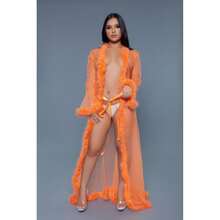 Marabou Robe - Turquoise - View 3