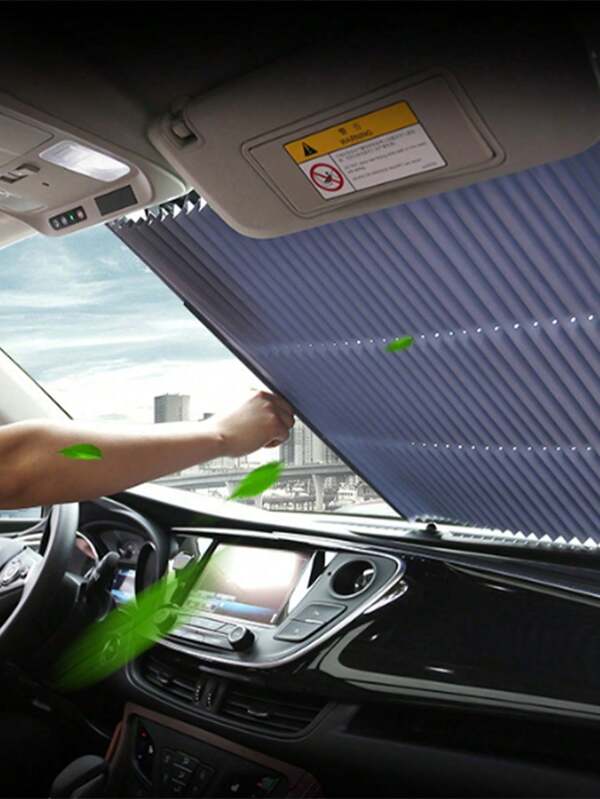 1 Piece Easy To Install Stretch Car Sun Visor, Sun Protection And Heat Insulation Front Windshield Insulation Panel, Mother's Day Gift, A Must-Have For Cars In Summer.