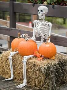 1pc 35in Halloween Skeleton Anatomy, Realistic Human Bone Decoration, Horror Party Prop, Adds Festive Atmosphere To Room, Home, Theme Party, Family Gathering, Outdoor Garden Hanging Decor (Easy To Hang)