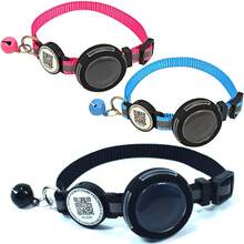 Cat Collar With QR Code ID Tag, Anti-Lost, Airtag Protective Case, Luminous Reflective Strips For Night, With Bell, 4-In-1 Guarantee With Airtag Case And QR Code ID Tag - Multicolor - View 3