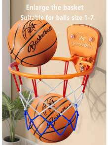 1pc Children's Basketball Hoop Set, Drill-Free Indoor Basketball Rim, Kids Shooting Hoops, Household Parent-Child Interaction, Silent Ball Wall-Mounted Foldable Basketball Stand