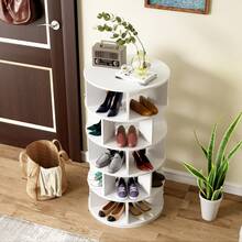 Shoe Rack, Rotating, White Round, 5 Levels, Height 115, Width 60 - 1 - View 3