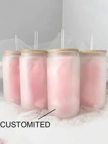 Personalized Glass Tumblers | Bridesmaid Tumblers | Iced Coffee Cup | Personalized Gifts | Proposal Box Gifts | Birthday Gift | Bride Easy To Clean, Exquisite,High-Quality Custom,Personalized,Unique Ideal Gifts For Her Her,Boyfriend,Girlfriend,Dad,Mom,Family,Friends,Son,Daughter,School Students,Workers,Kids School,Home,Office - Multicolor - View 5