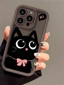 1 件大眼黑猫可爱图案防摔手机壳，适用于 16、15、14、13、12、11 Pro Max 及系列防水防震防刮 - 彩色 - 查看 2