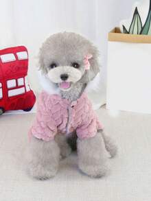 4-Leg Thick Fleece Jacket, British Style Pet Clothes, Warm Jumpsuit For Small Animals