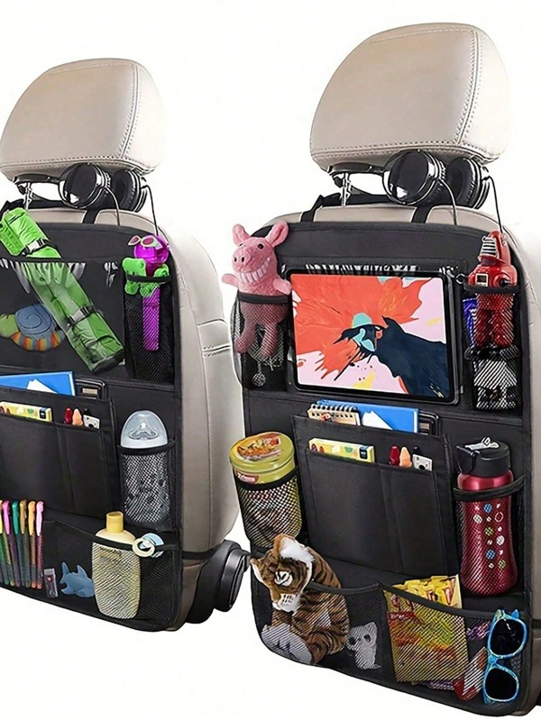 Multifunctional Car Back Seat Organizer With Touch Screen Tablet Holder, Durable Waterproof Car And Suv Organizer, Durable Seat Back Protector, Easy-To-Clean Polyester Material, Car Interior Accessories, Car Interior Organizer, Used To Store Sundries, Keep Space Clean And Easy To Take,Travel Intimate Storage Accessories