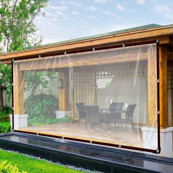 1 Stück durchsichtige, wasserdichte Plane, Kunststoff Planen mit Ösen, klare Vinyl Planen für Außenterrassen, transparente Plane für Patio Überdachungen, Gewächshaus Pflanzenabdeckung