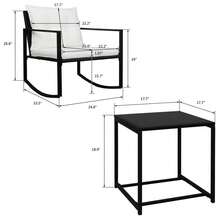 4 Piece Outdoor Conversation Set PE Wicker Black With Cushions, Patio Conversation Set, Rattan Sofa Set For Garden, Deck - A - 查看 5