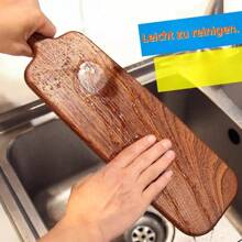 1 pieza Tabla de cortar gruesa - Resistente y grande de madera de acacia con diseño rectangular extra largo con mango, multiusos para queso y chacinería, tabla de carnicero para carne, pescado, frutas y verduras - Utensilio de cocina esencial fácil de limpiar, regalo navideño y bandeja de alimentos