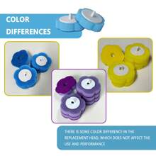 FoBianJie Blue White, Yellow, Blue, Purple Disposable Toilet Brush Replacement Brush Heads In 4 Different Colors And Flavors (Excluding Toilet Brush Handle)