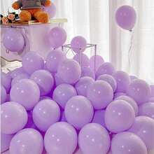 浅紫色派对气球，马卡龙紫色乳胶气球适用于生日和婚礼淋浴装饰（浅紫色）浅紫色气球不同尺寸 5/10/12/18 英寸花环拱门，浅紫色气球适用于生日淋浴性别揭示婚礼派对装饰 - 淡紫色 - 查看 1