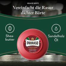 Proraso Shaving Soap Including Bowl, 150 Ml, Nourishing And Moisturizing Shaving Soap For Men With Sandalwood & Shea Butter, Made In Italy, Red