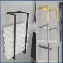 Estantería para guardar toallas [Con tornillos adjuntos y sellos] Toallero de pared Estantería para la colada Toallero de acero inoxidable para el baño/vestidor/aseo