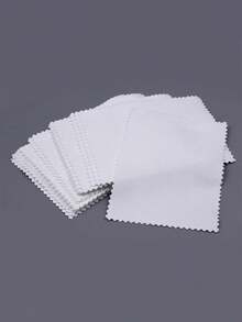 100 peças de pano de polimento de joias de prata de cor sólida, pano de limpeza de joias antioxidação, pano de limpeza de relógios - Rosa - Ver 1