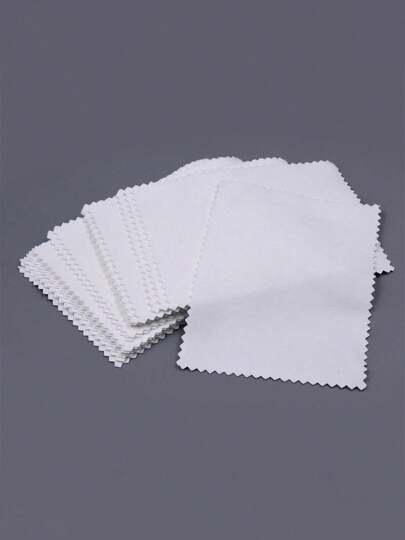 100 piezas Nuevo paño de pulido de joyería de unicolor plateado, paño de limpieza de joyería antioxidante, paño de limpieza de relojes