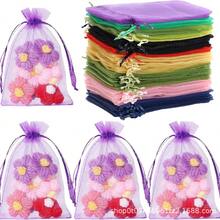 20/50pcs/Set Transparent Organza Bags With Drawstring, Small Organza Gift Bags For Fruit Bagging, Anti-Insect & Anti-Bird Mesh Bags, Jewelry & Gift Bags, Party & Wedding Favor Bags, Mini Candy Bags, Assorted Colors