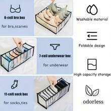 Elegante caja de almacenamiento de lencería de malla - Diseño a cuadros transparente, tela, organizador de espacio para calcetines, ropa interior y accesorios, caja de almacenamiento de moda, organizador de tela transpirable, suministros de organización del hogar para mujeres, organizador de almacenamiento, artículos esenciales de viaje, almacenamiento para dormitorio universitario