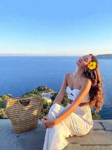 1/7件装夏威夷花朵发夹，女士芙蓉花和莲花发夹，时尚人造花发夹，夏季假日海滩派对发饰，波西米亚风格，女士发饰，海滩拍照道具，情人节礼物，发爪，发夹，头部饰品，发卡 - 彩色 - 查看 8