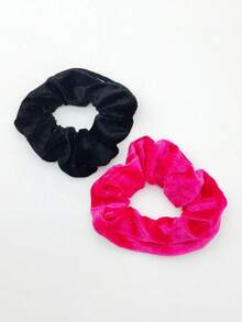 Velvet Hair Scrunchie With Hidden Zipper Pocket, Secret Compartment Elastic Hair Tie For Keys & Cash, Ponytail Holder Accessory - Black - View 15