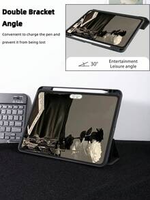 1 件透明亚克力三折支架带笔槽，彩色边框软边全覆盖亚克力后盖，睡眠/唤醒平板电脑保护套，兼容 iPad Mini6/Mini7/Air1/Air2/9.7/10.2/10.5/Air4/Air5/10.9/Pro11/10th/Air 11 英寸 (M2)-2024/Pro 11 英寸 (M4)-2024/iPad Air 11 英寸 (M3) 2025/iPad (A16) 11 英寸第 11 代 2025 苹果机型。不含手写笔，部分型号带镜框。