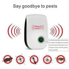 Ultrasonic Pest Repeller - 360° Wide Range, Low Power Consumption, Quiet, For Babies & Pets, Dual-Frequency Ultrasonic & Electromagnetic Waves, For Home, Kitchen, Office, Hotel, Warehouse, Effective Indoor Mosquito, Insect & Rodent Repellent, EU Plug (220-240V)